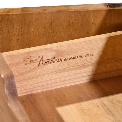  American of Martinsville American of Martinsville Mid Century Walnut Burlwood and Brass Credenza