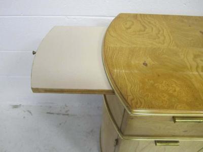  American of Martinsville Delightful American of Martinsville Burled Light Wood Bar Cart Mid Century