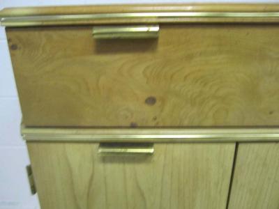  American of Martinsville Delightful American of Martinsville Burled Light Wood Bar Cart Mid Century