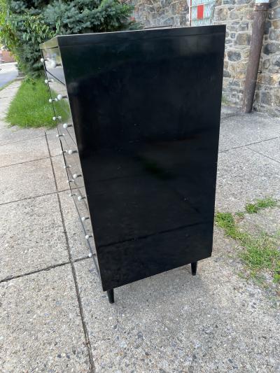  American of Martinsville MID CENTURY MODERNIST BLACK AND WHITE CHEST OF DRAWERS