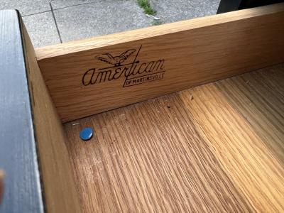  American of Martinsville MID CENTURY MODERNIST BLACK AND WHITE CHEST OF DRAWERS