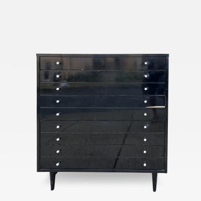  American of Martinsville MID CENTURY MODERNIST BLACK AND WHITE CHEST OF DRAWERS