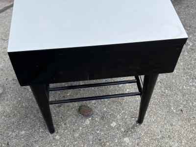  American of Martinsville MID CENTURY MODERNIST BLACK AND WHITE NIGHTSTAND
