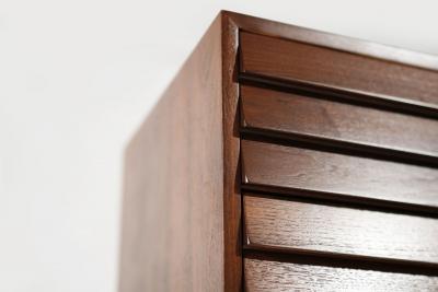  American of Martinsville Mid Century Modern Walnut Dresser with Brass Accents C 1950s