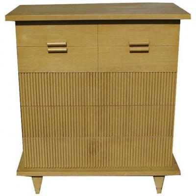 American of Martinsville Rare Five Drawer Mahogany Faux Bamboo Chest by American of Martinsville 1952