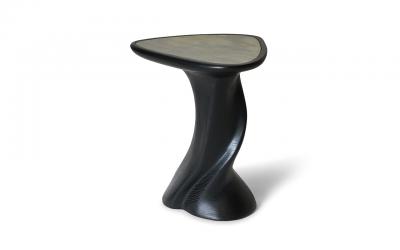  Amorph Abbi side table in Ebony stain on Ash wood with marble top