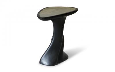  Amorph Abbi side table in Ebony stain on Ash wood with marble top