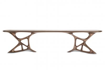  Amorph Amorpf Custom Anika Console Bronze Finish With White Marble Stone