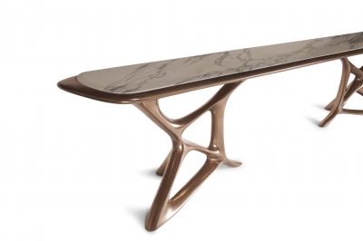  Amorph Amorpf Custom Anika Console Bronze Finish With White Marble Stone