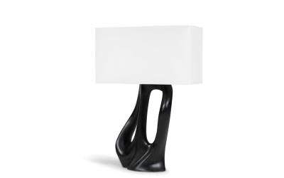  Amorph Amorph Ana Table Lamp Ebony Stain With Ivory Silk Shade
