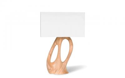  Amorph Amorph Ana Table Lamp Honey Stain With Ivory Silk Shade