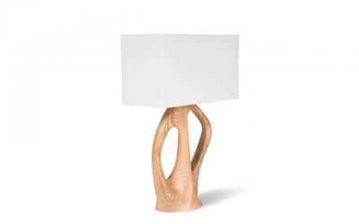  Amorph Amorph Ana Table Lamp Honey Stain With Ivory Silk Shade