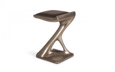  Amorph Amorph Attitude Stool with upholstery Nickel Finish