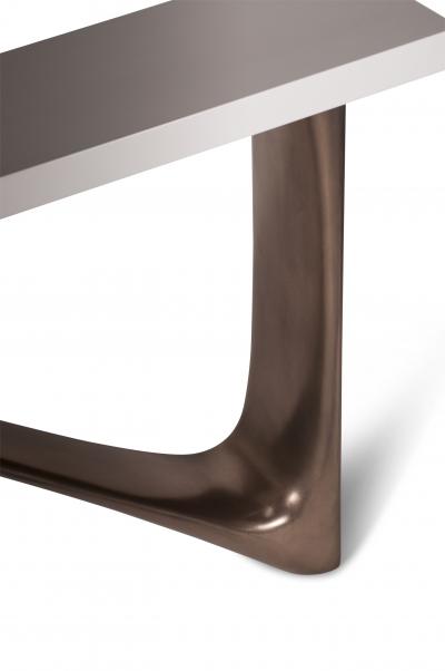  Amorph Amorph Aviva Console Table Bronze Finish Base and White Lacquered Top