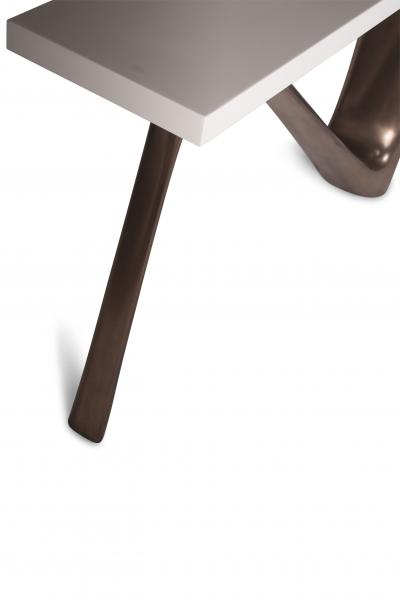  Amorph Amorph Aviva Console Table Bronze Finish Base and White Lacquered Top