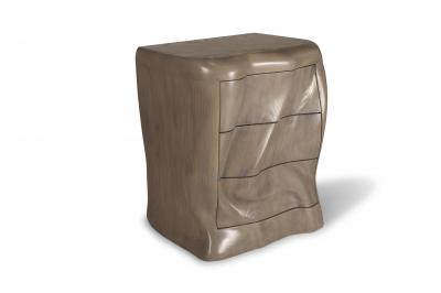 Amorph Amorph Hana Night Stand Solid Ash Wood Gray Oak Finish