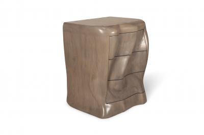 Amorph Amorph Hana Night Stand Solid Ash Wood Gray Oak Finish