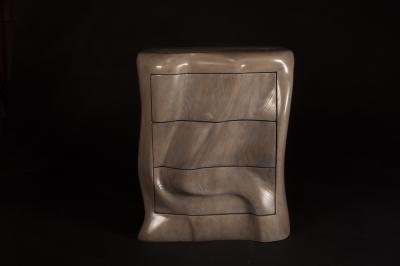 Amorph Amorph Hana Night Stand Solid Ash Wood Gray Oak Finish