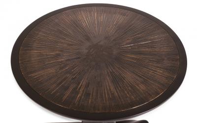  Amorph Amorph Helios Side Table Black Matte Lacquered Gold Leaves Gilding