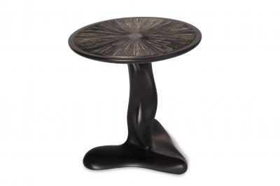 Amorph Amorph Helios Side Table Black Matte Lacquered Silver Leaves Gilding