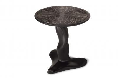 Amorph Amorph Helios Side Table Black Matte Lacquered Silver Leaves Gilding