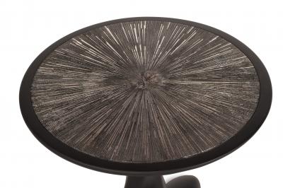 Amorph Amorph Helios Side Table Black Matte Lacquered Silver Leaves Gilding