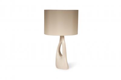  Amorph Amorph Helix Table Lamp White Wash Stain with Ivory Silk Shade