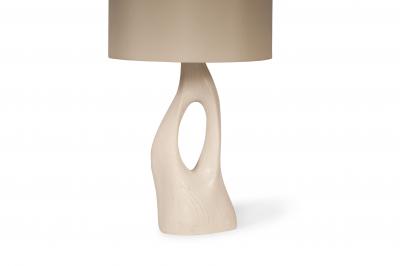  Amorph Amorph Helix Table Lamp White Wash Stain with Ivory Silk Shade