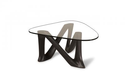  Amorph Amorph Hermosa Coffee Table with Glass Top Ebony Stain