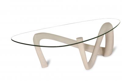  Amorph Amorph Iris Coffee Table in Whitewash and Glass Top