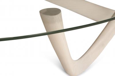  Amorph Amorph Iris Coffee Table in Whitewash and Glass Top