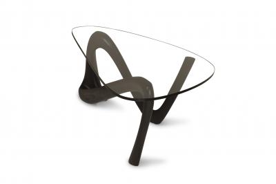  Amorph Amorph Iris Coffee Table with 1 2 Tempered Glass in Ebony Stain