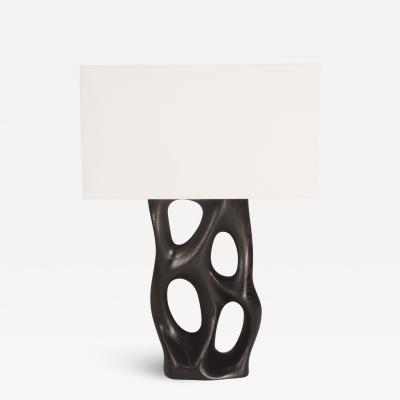  Amorph Amorph Loop Table Lamp in Ebony Stain on Ash Wood with Ivory Silk Shade