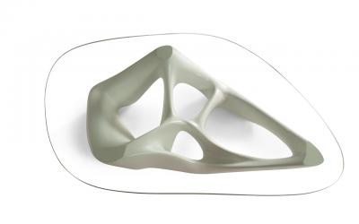  Amorph Amorph Net Coffee Table in White Lacquer and 3 4 tempered glass