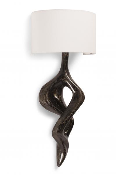  Amorph Amorph Nomi Sconces Golden Ebony with Ivory Silk Shade