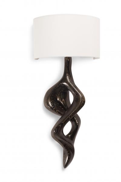  Amorph Amorph Nomi Sconces Golden Ebony with Ivory Silk Shade