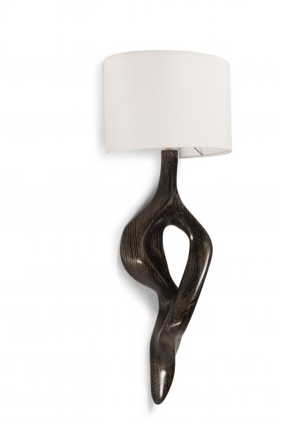  Amorph Amorph Nomi Sconces Golden Ebony with Ivory Silk Shade
