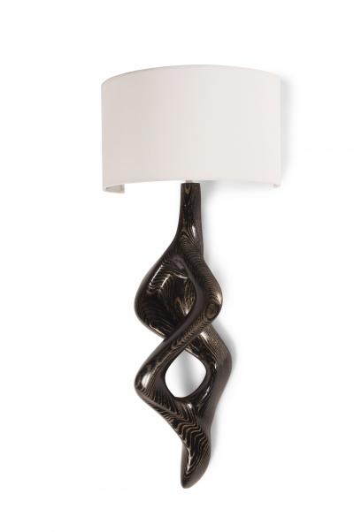  Amorph Amorph Nomi Sconces Golden Ebony with Ivory Silk Shade