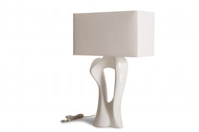  Amorph Amorph Vesta Table Lamp White Lacquered with white silk shade