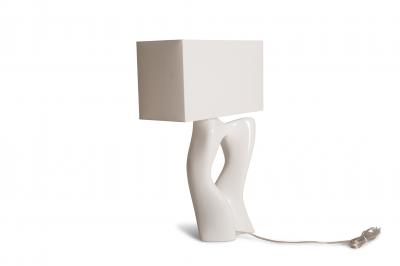  Amorph Amorph Vesta Table Lamp White Lacquered with white silk shade