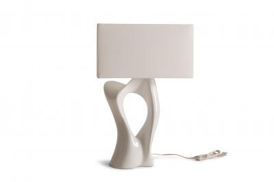  Amorph Amorph Vesta Table Lamp White Lacquered with white silk shade