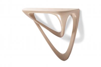  Amorph Aras wall mounted console table in Asian Sand stain on Ash wood