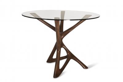  Amorph Ava Dining Table Graphite Walnut Finish with Glass