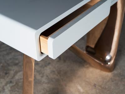  Amorph Aviva Console Table Cast Bronze Base and Lacquered Top by Amorph