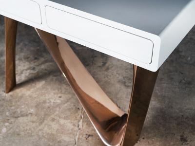  Amorph Aviva Console Table Cast Bronze Base and Lacquered Top by Amorph