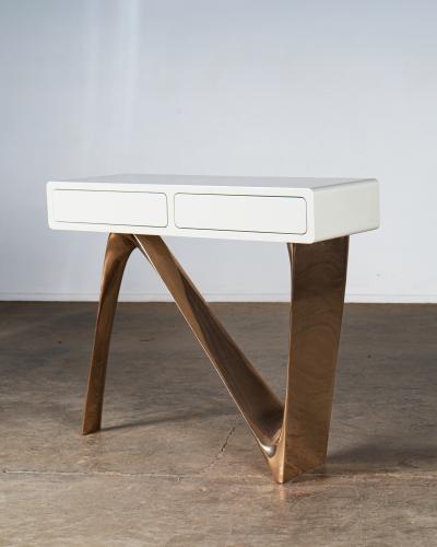  Amorph Aviva Console Table Cast Bronze Base and Lacquered Top by Amorph