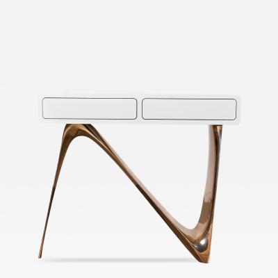  Amorph Aviva Console Table Cast Bronze Base and Lacquered Top by Amorph