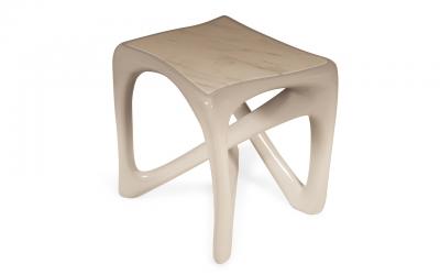  Amorph Avra End Table gray lacquer finish with Marble top