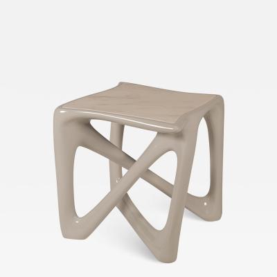  Amorph Avra End Table gray lacquer finish with Marble top