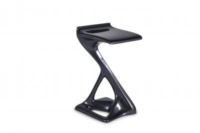  Amorph Bar Stool Lacquer Dark Gray Metallic Finish Contemporary Modern